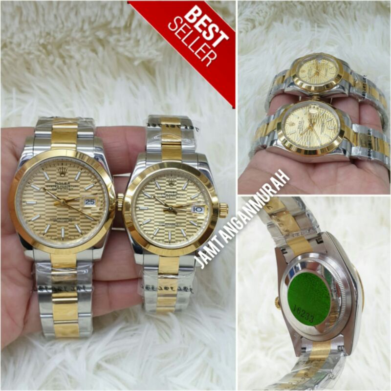 JAM TANGAN COUPLE ROLEX AUTOMATIC STAINLESS KUALITAS ORIGINAL