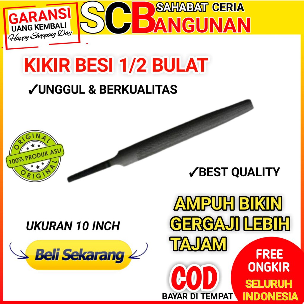 Jual Kikir Besi 1 2 Bulat 10 Inch Kikir Besi Asah Gergaji Murah