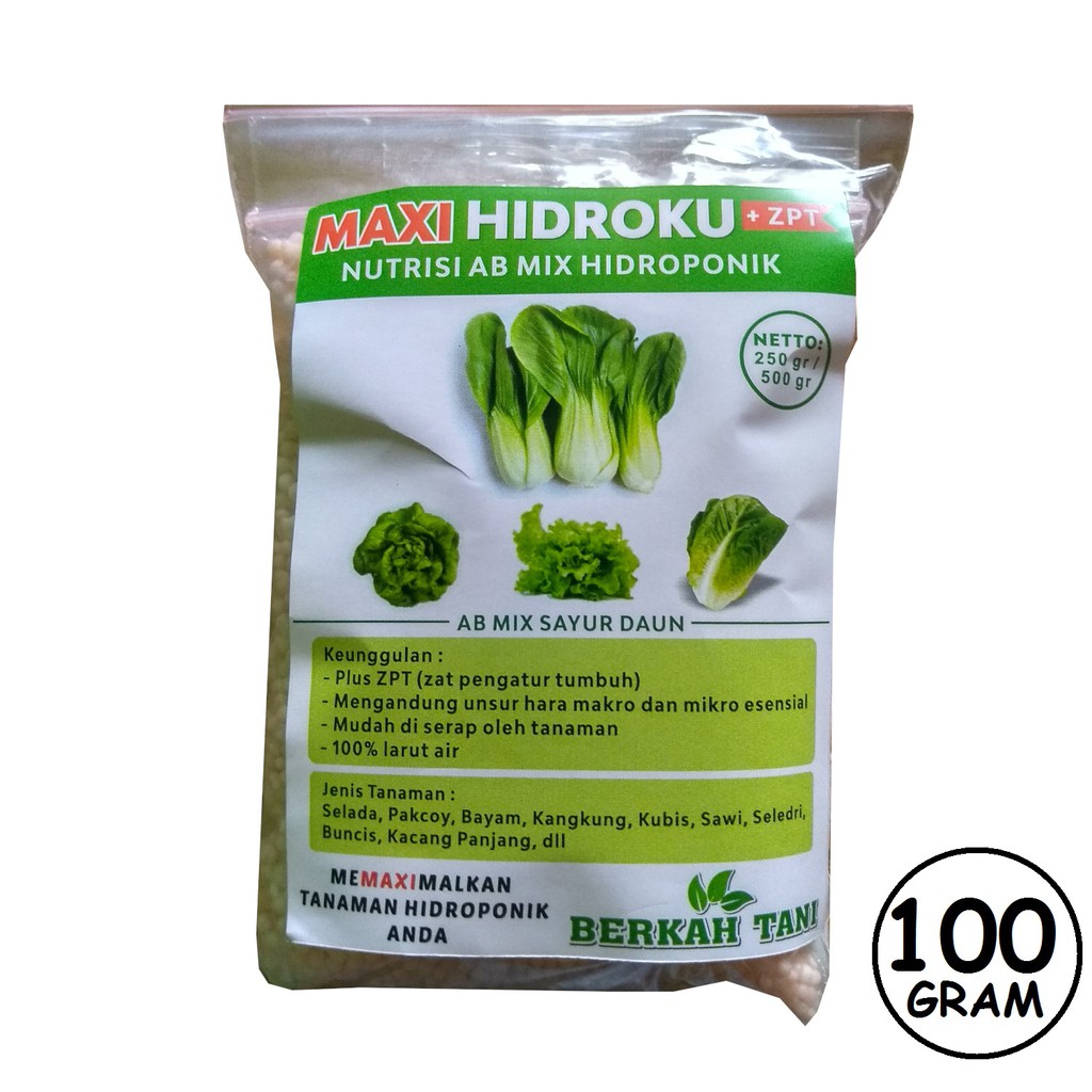 Nutrisi iHidroponiki AB Mix Daun 100 Gram Maxihidro Plus iZPTi 