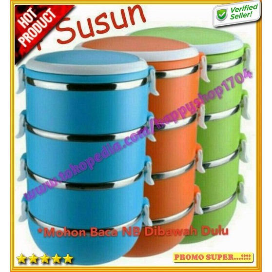 Rantang Stainless Steel 4 Susun Rantang Cantik dan Praktis R1394