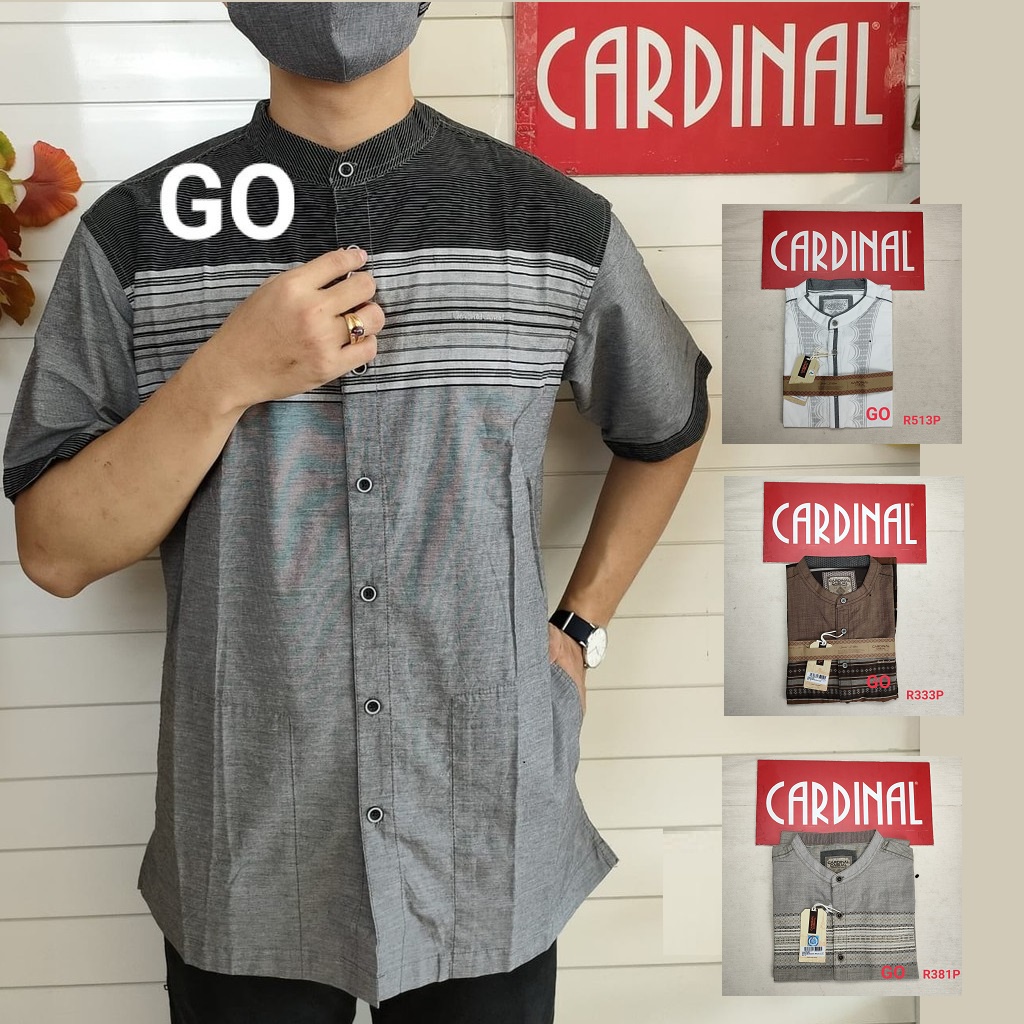 BB CARDINAL KEMEJA KOKO Taqwa Baju Muslim Pakaian Pria Original Salur Lengan Pendek