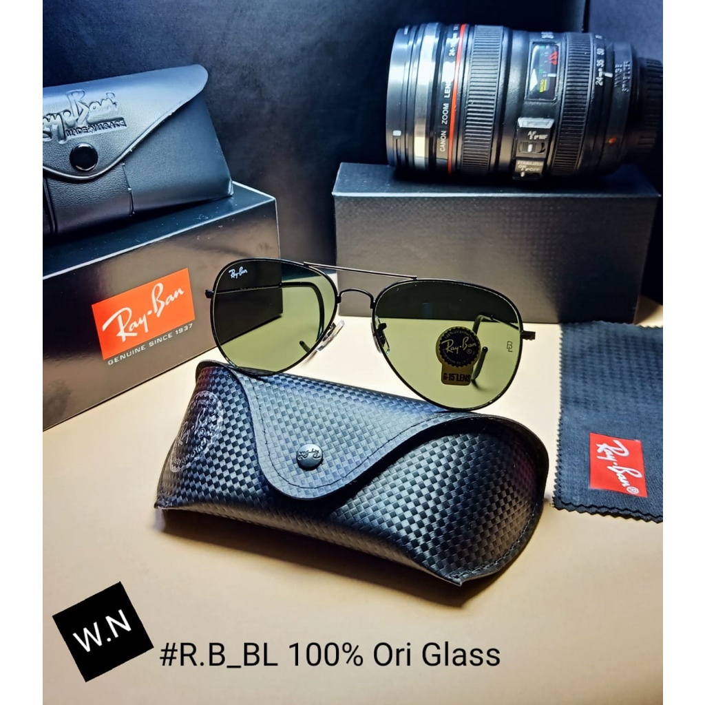VIRAL Kacamata Hitam R.B Pilot Klasik Kacamata Gaya Vintage Kacamata Fashion Pria Aviator Kacamata P