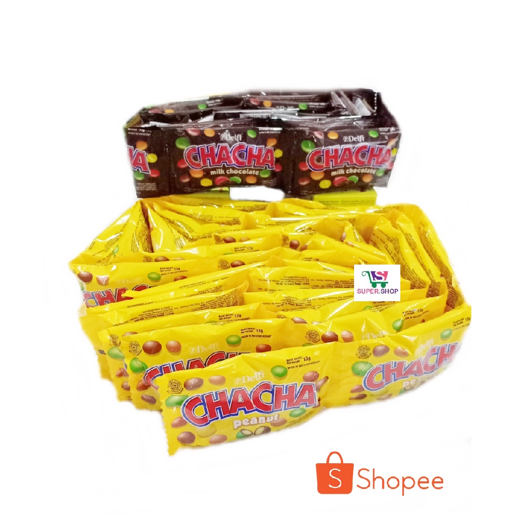 Delfi CHACHA Milk Chocolate / Peanut (isi 30 pcs) . Cokelat CHA CHA