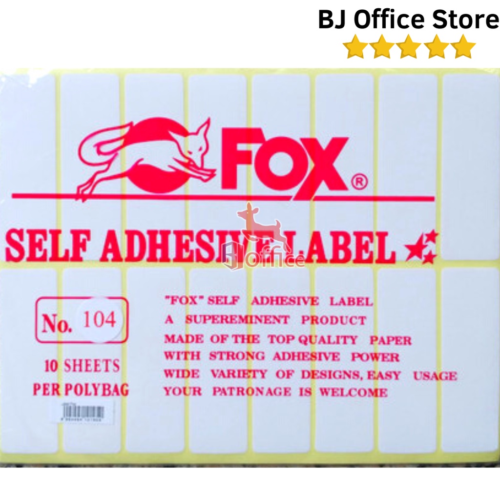 

Kertas / Label Stiker Fox No. 104 ukuran 25 x 76 mm
