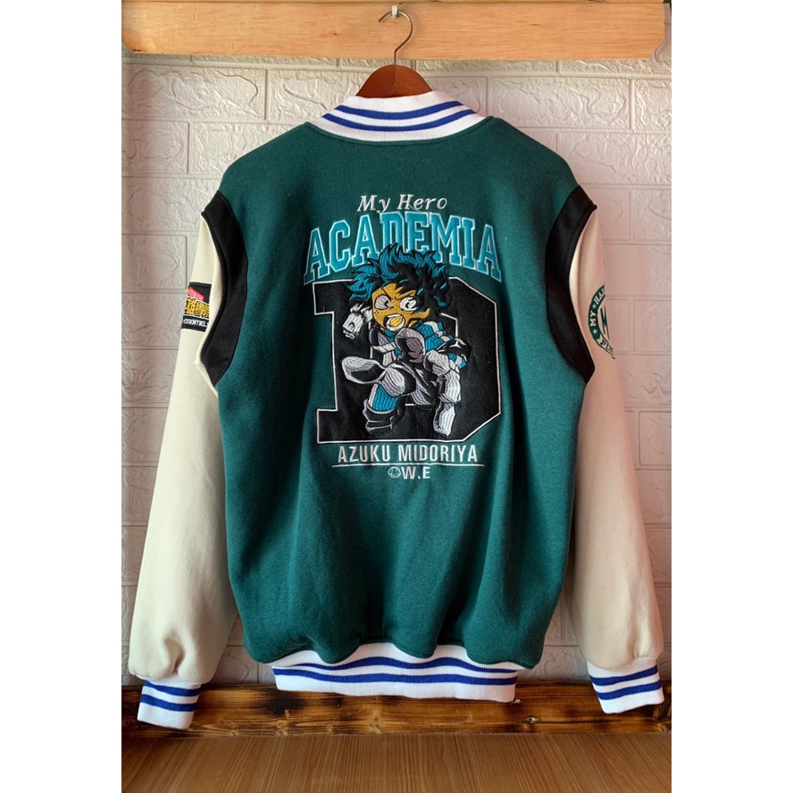 MY HERO ACADEMIA JAKET VARSITY GREEN IZUKU MIDORIYA BEST QUALITY