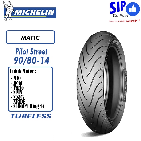 Ban motor matic Michelin Pilot Street 90 80 14 tubeless beat mio vario