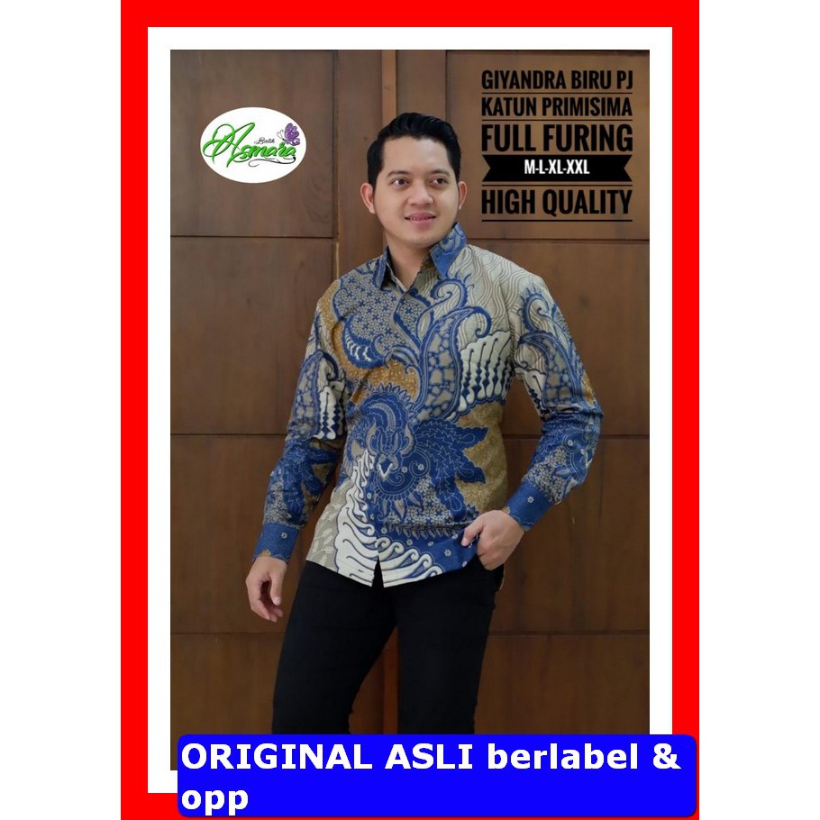 PROMO BATIK PREMIUM MODERN KEMEJA BATIK SOLO Lengan Panjang Lapis Furing Asmara Giyandra Setyo Luhur