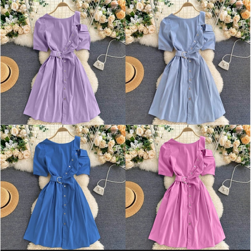 *[MCFK] Dress Beauties / Dress Flower Button Korea / Dress / Dress Casual Wanita / Pakaian Dress Wanita