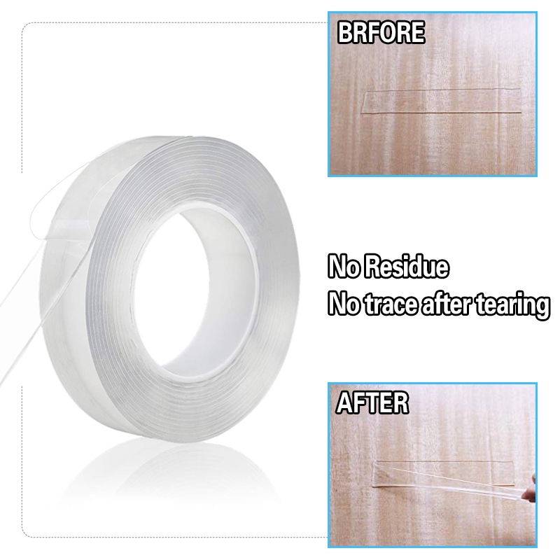 Multifungsi Sangat Lengket Perekat Dua Sisi Nano Tape Tanpa Jejak Dicuci Removable Tapes Indoor Outdoor Gel