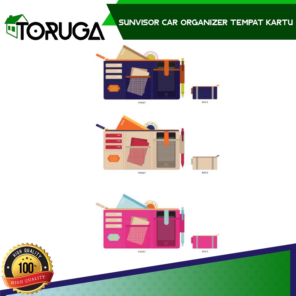 SUNVISOR CAR ORGANIZER TEMPAT KARTU EMONEY TISSUE PEN MOBIL SUN VISOR