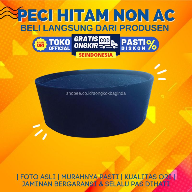 Songkok Hitam Peci Polos Dewasa Tinggi 9 Murah