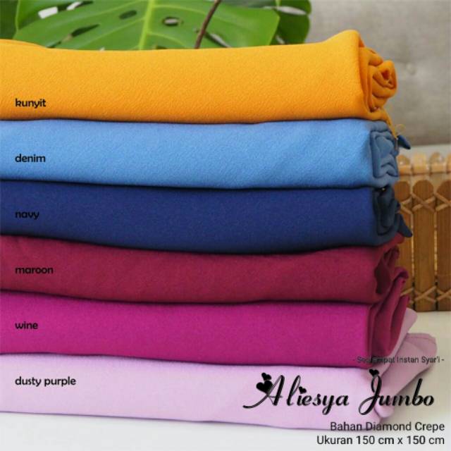 TOP FAVORITE HIJAB ALIESYA JUMBO PREMIUM - BAHAN DIAMOND CREPE