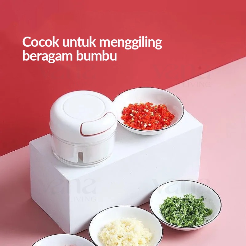 Vana Mini Chopper Bawang Putih dan Cabe Gilingan Daging Manual Tangan Blender Bumbu Speedy