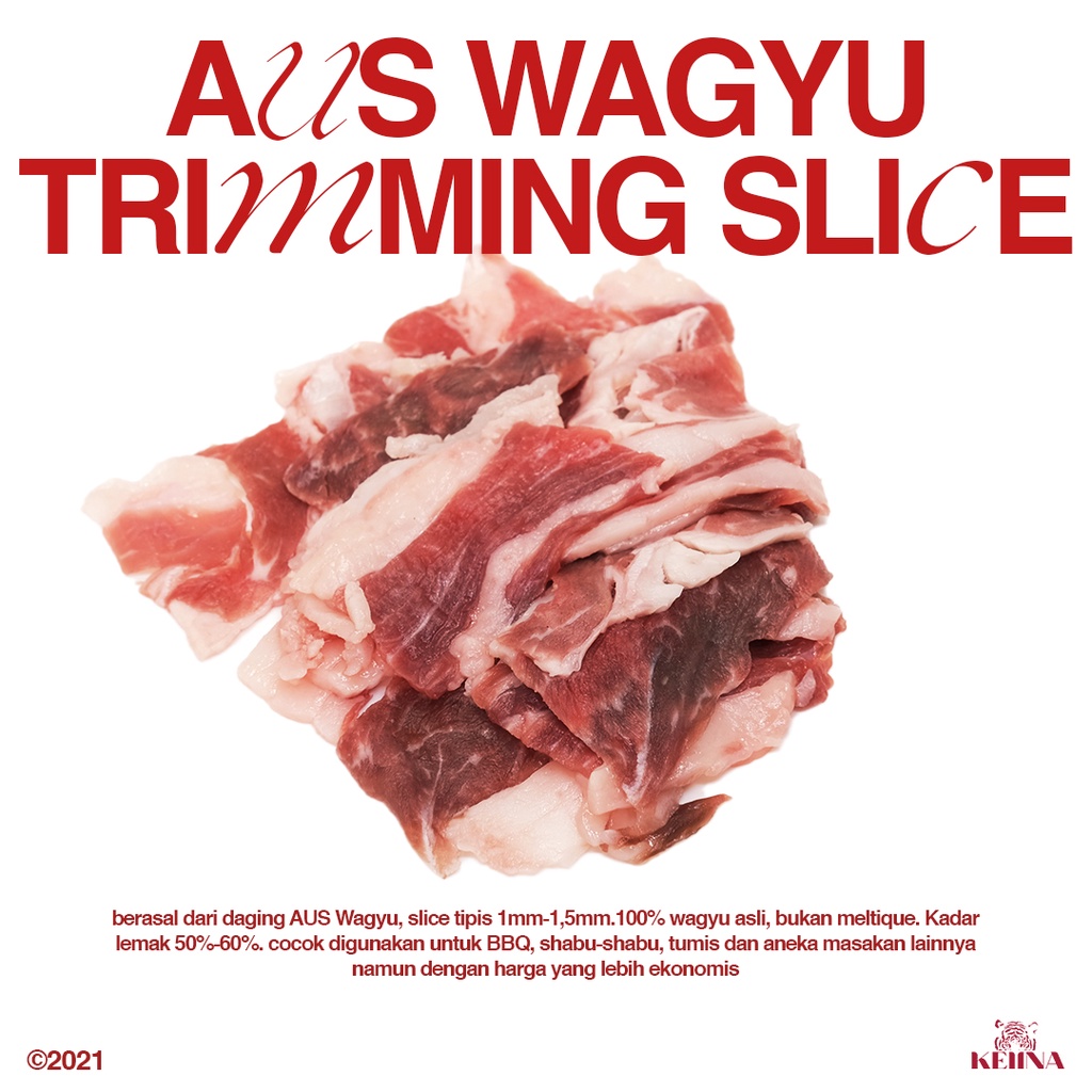 

Daging Sapi Beef Aus Wagyu Trimming Slice Sukiyaki Yakiniku