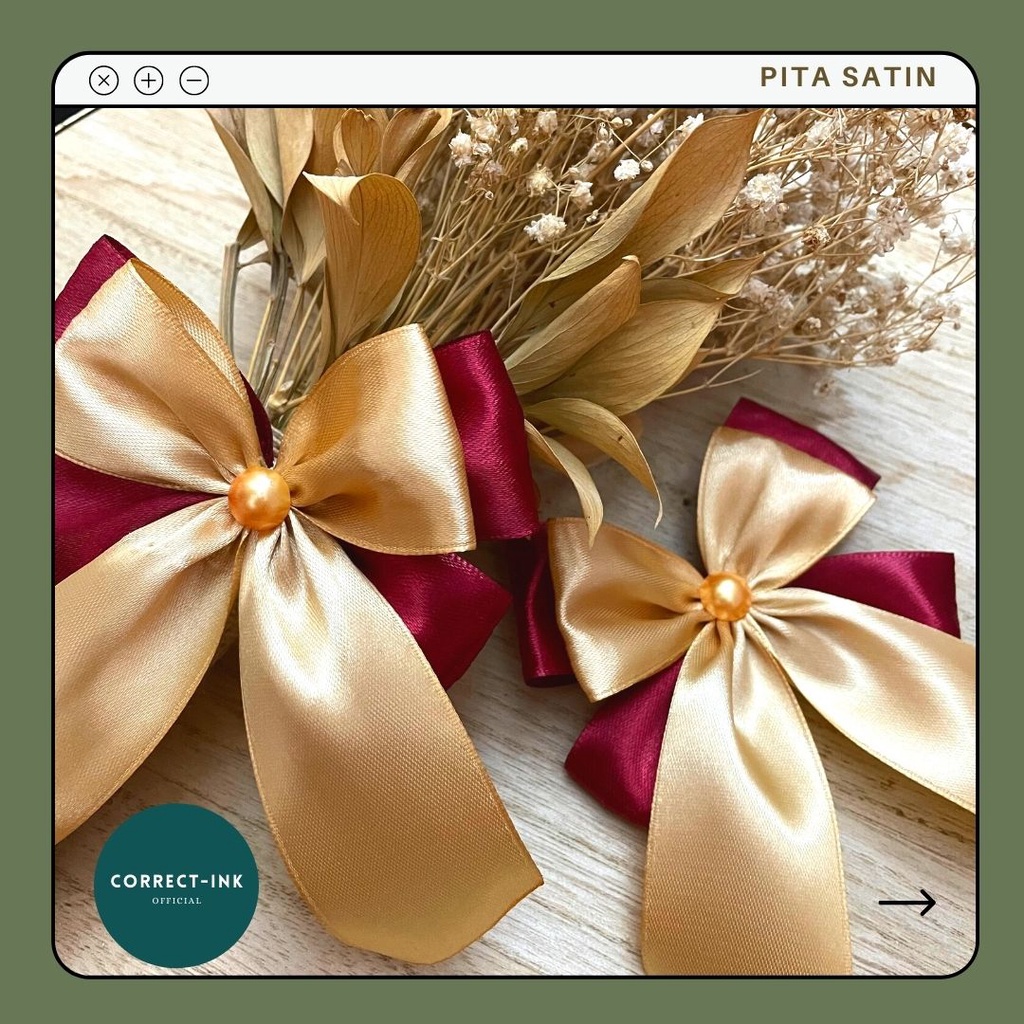 

Pita Bahan Satin Kain Pita Jadi Langsung Tempel Buat Pita Hampers, Pita Besek, Pita Kado / RIbbon