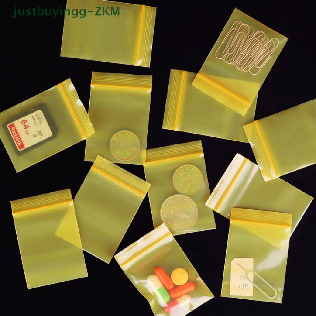 100 Pcs Kantong Kemasan Perhiasan Mini Tebal Dengan Ziplock