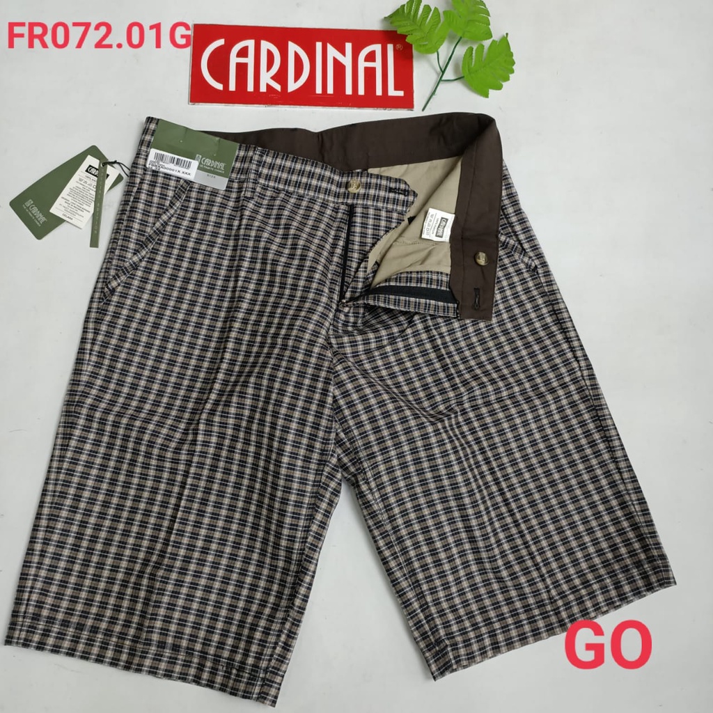 gof 29 CARDINAL FBBXX Celana Pendek Polos Stretch Kotak Motif Original Celana Santai