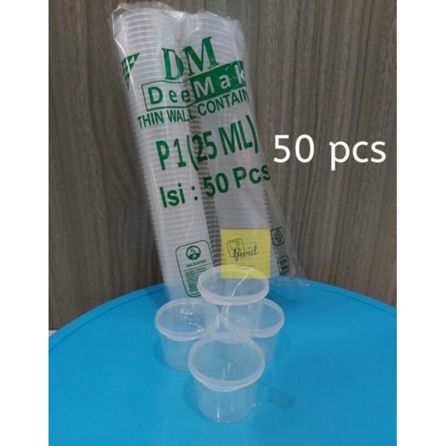 Thinwall Sauce Cup DM 25 ml - Tempat Saus Plastik - Wadah Slime - Wadah Plastik 25ml - Thinwall 25ml