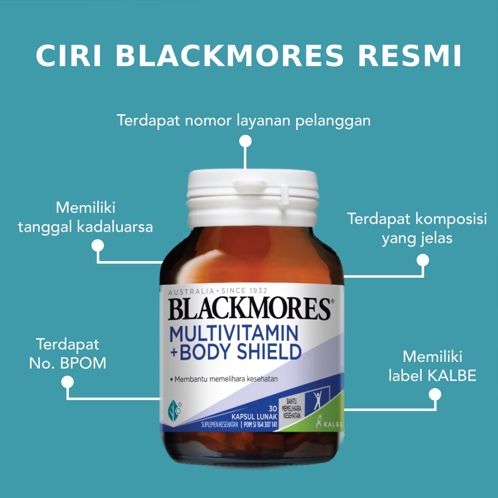 Blackmores Multivitamin + Body Shield 30 Kapsul Lunak