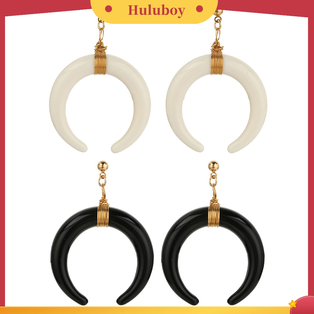 Hu Hu Hu Hu Hu Alat Bantu Pasang Kacamata♡ Anting Tusuk Bentuk Bulan Sabit Bahan Tembaga Gaya Punk Untuk Wanita