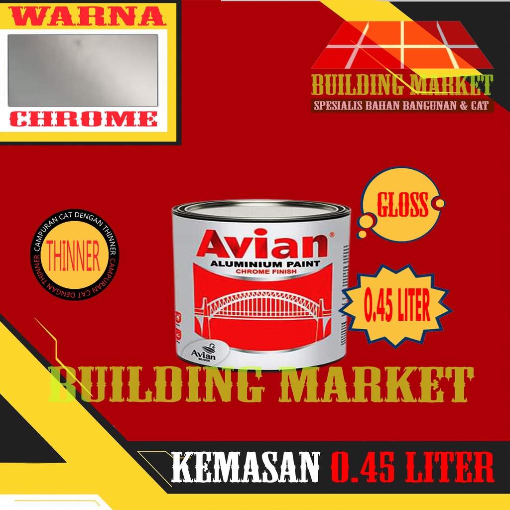 CAT ALUMINIUM CHROME AVIAN ALUMUNIUM AVIAN SILVER ALUMINIUM 0.45 LITER