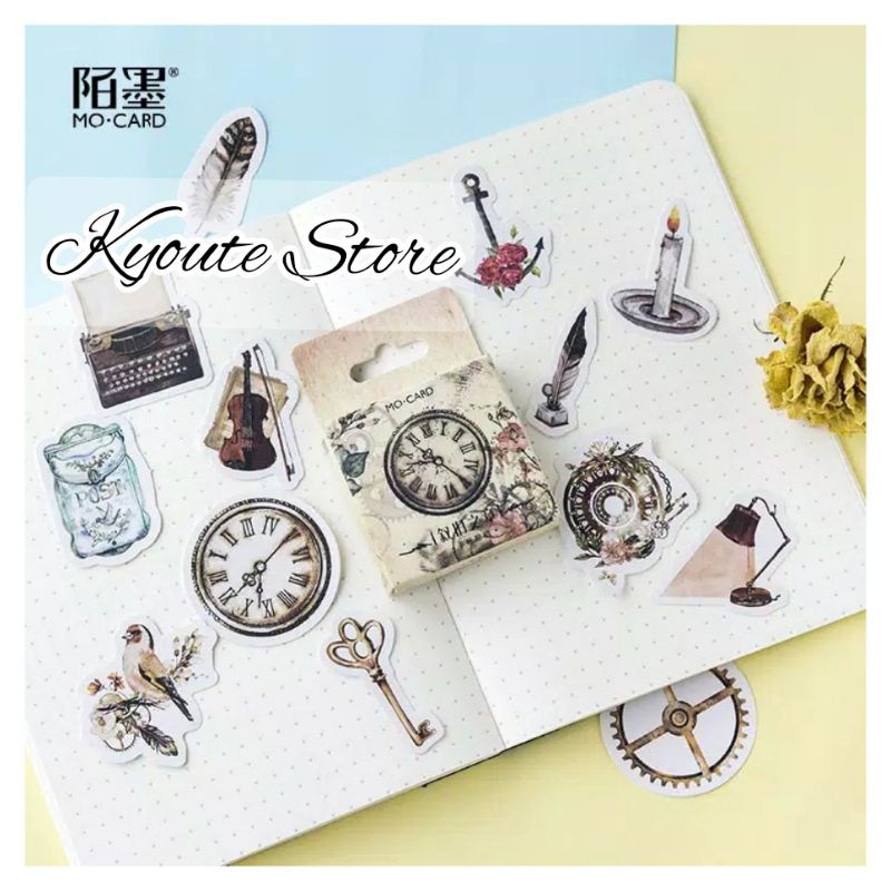 

46 pcs Sticker European Retro Style Old Scrapbook DIY Bujo Planner Diary Bullet Journal HP
