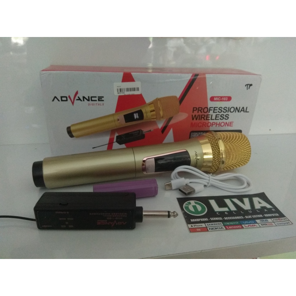 mic wireless single advance 103 professional microphone advance 103