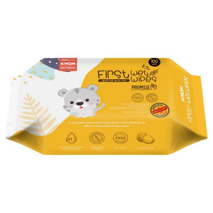 K-mom First Wet Promise Wipes 100 Pcs