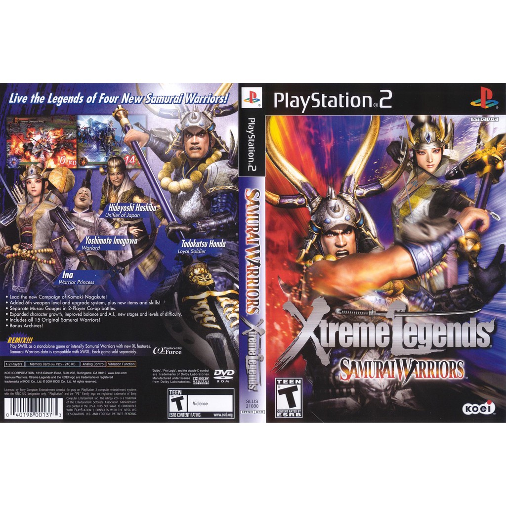 Kaset Ps2 Samurai Warrior Xtreme Legend