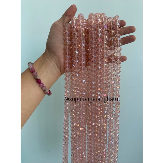 Crystal Ceko PINK BENING 12mm bahan kerajinan craft umkm diy kreasi