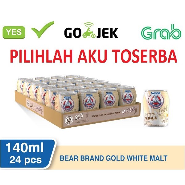 Susu Beruang Bear Brand Gold White Malt - 140 ml (1pack isi 24)