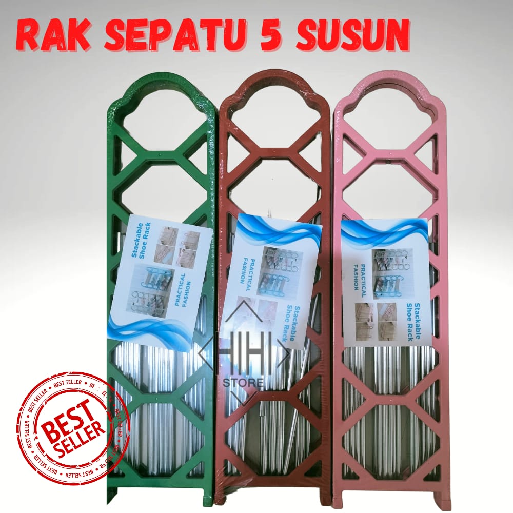 Rak Serbaguna | Rak Sepatu | Rak Sendal | Rak Sepatu 4 Susun Tier Besi Plastik Serbaguna