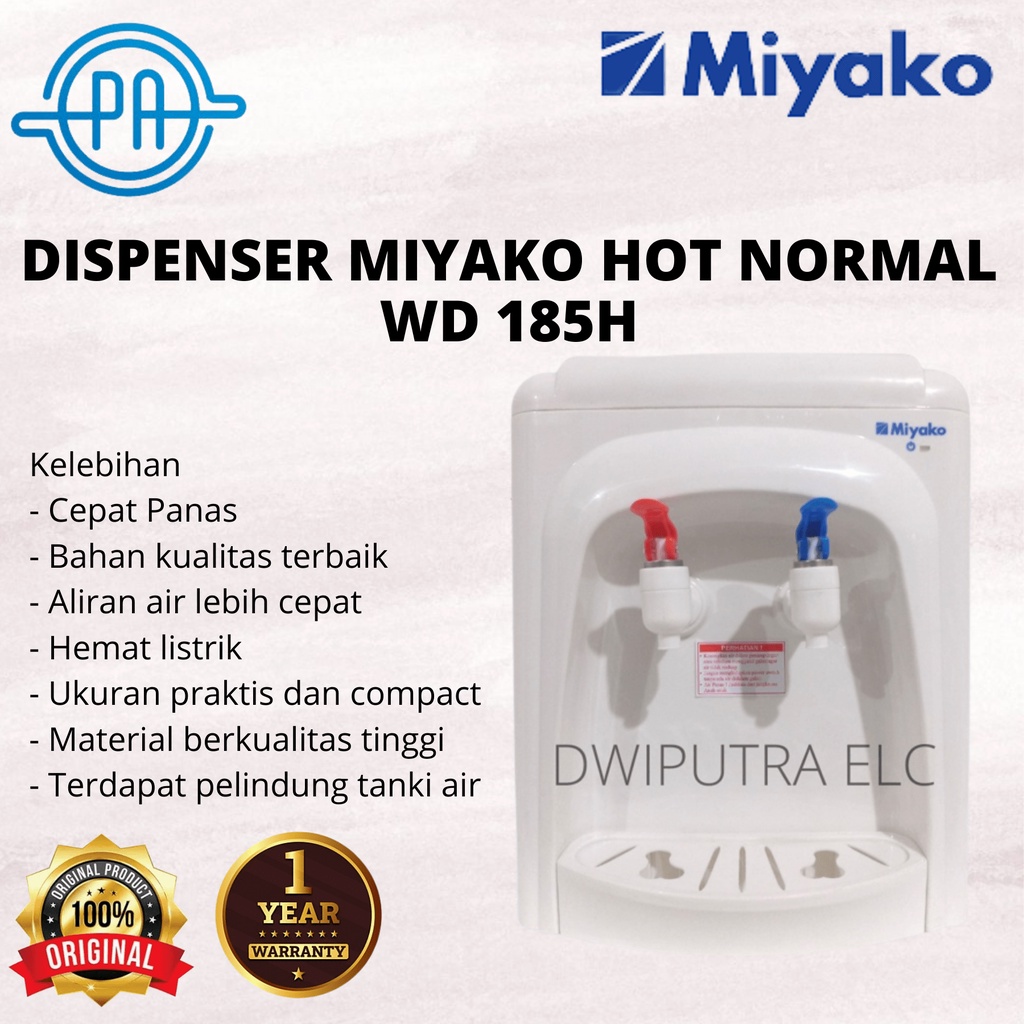 DISPENSER MIYAKO GALON AIR WD 185 TOP LOADING HOT NORMAL