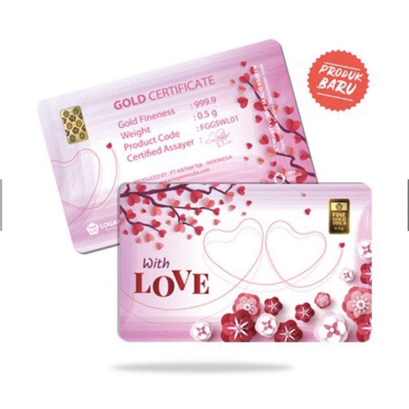 EMAS BATANGAN GIFT SERIES ANTAM 0.5 GRAM WITH LOVE