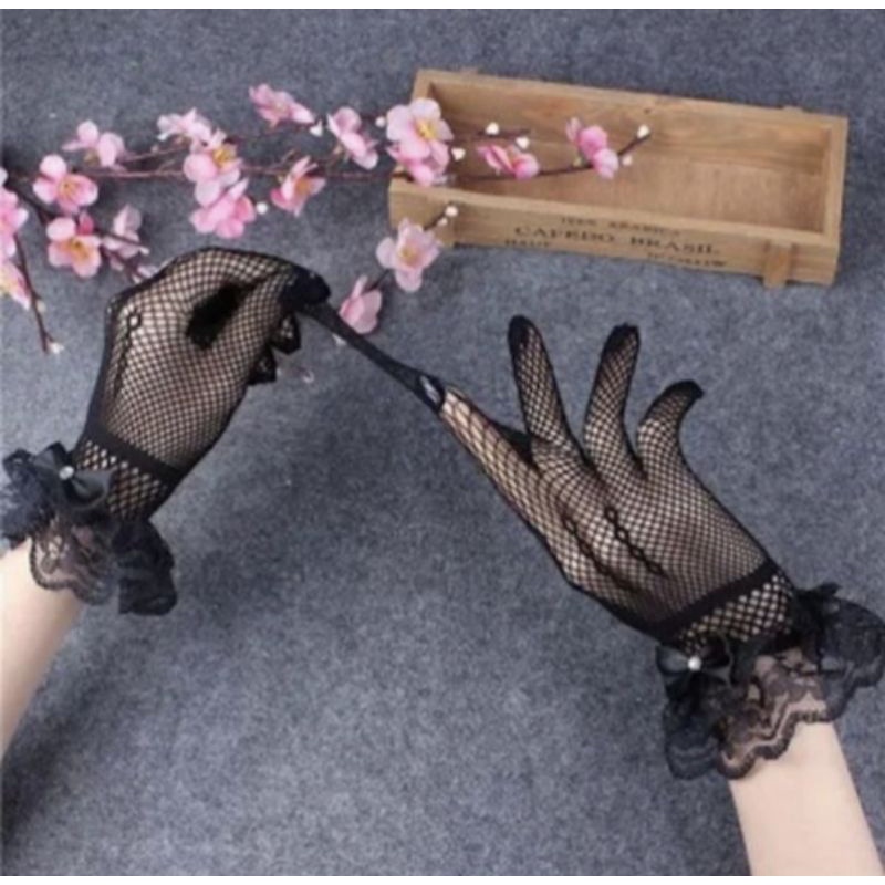 Sarung tangan pengantin/bridal wedding gloves model jaring