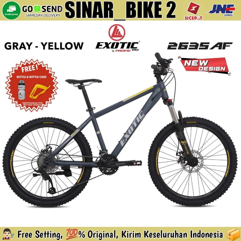 Sepeda Gunung MTB Exotic 24, 26 , 27'5 Inch 2635 AF Suspension 2x8 Speed