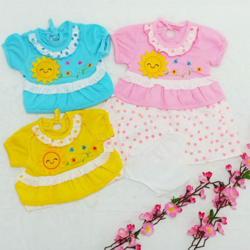 [Ss-1017] Dress Kutung Baby 0-12 bulan / Baju Anak Perempuan model balon bahan kaus / Baju Bayi