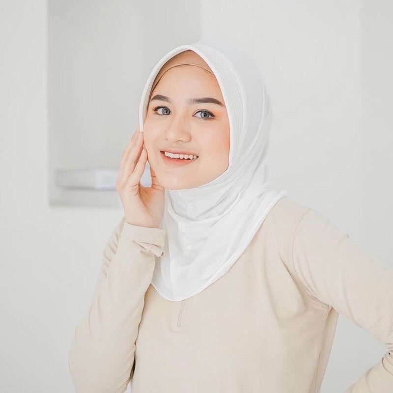 (COD) PROMO KERUDUNG / BREGO SPORT WANITA HITAM DAN PUTIH | KERUDUNG OLAHRAGA SIMPLE | KERUDUNG WANITA |-2