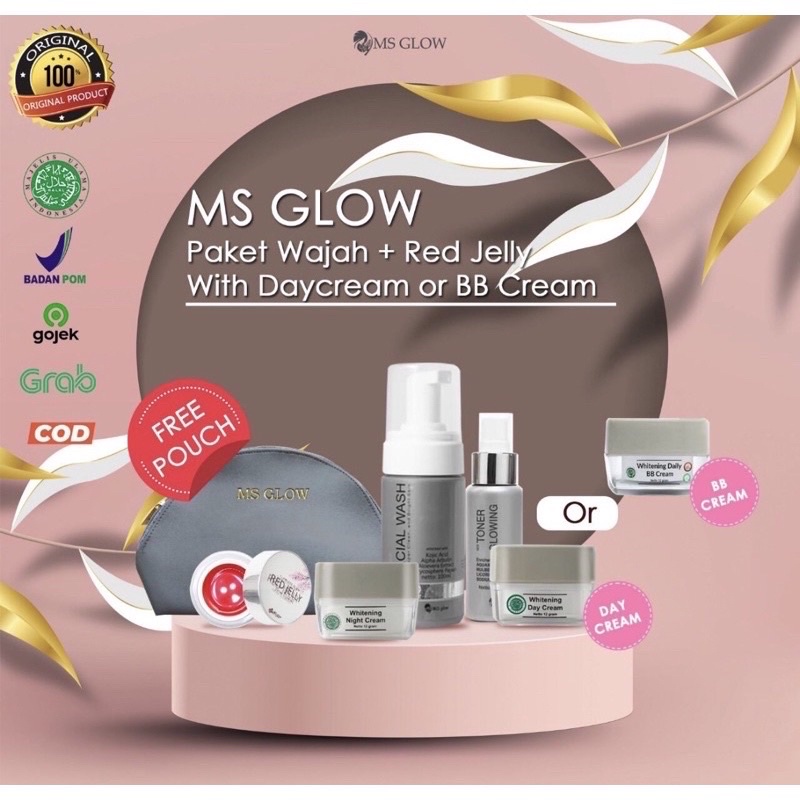 Ms Glow Paket Wajah + Red Jelly