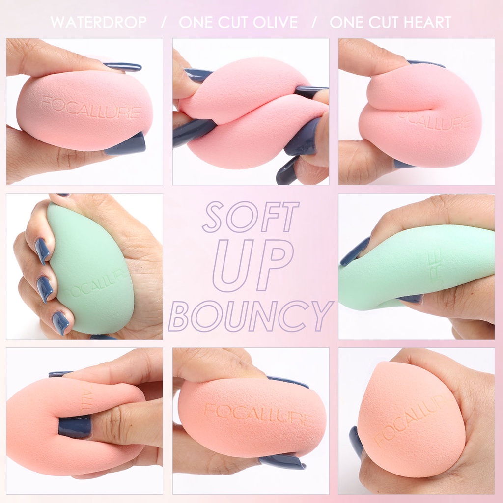 FOCALLURE Soft Skin-friendly Makeup Sponge Multiple Shapes Songe Beauty Cosmetic Tools