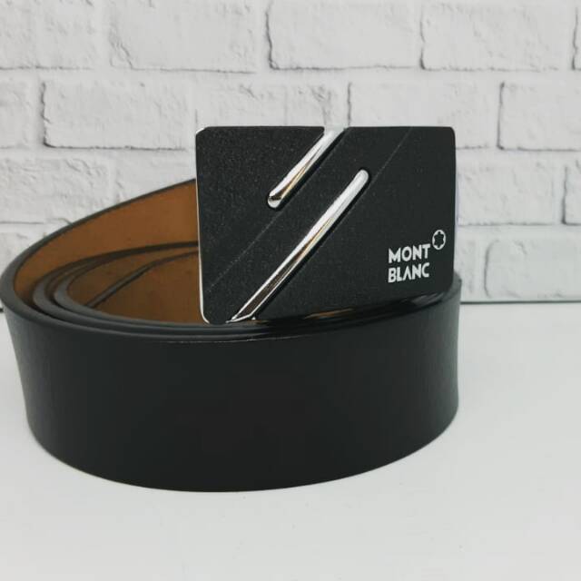 ikat pinggang rel pria kulit asli Montblanc