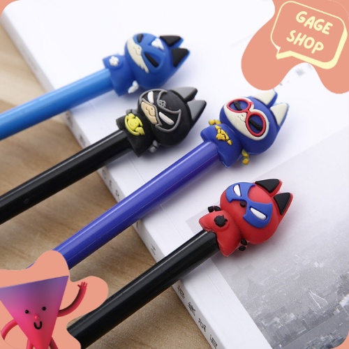 

pulpen gel catvangers (4/8/12 pcs) pena tinta hitam kebutuhan sekolah anak alat tulis pen lucu imut bolpen unik fancy keren bisa COD termurah import