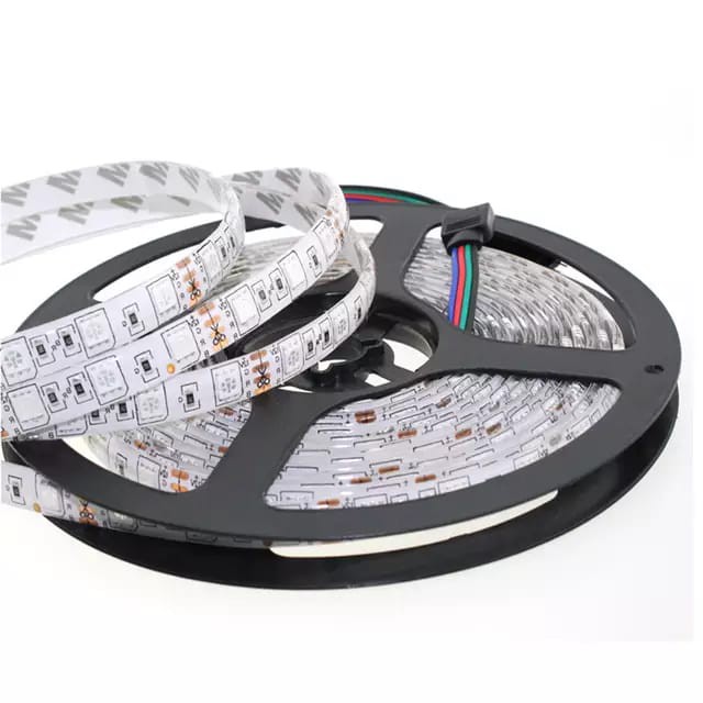 HANYA Lampu LED Strip RGB SMD 5050 Fleksibel 5M DC 12V IP33 IP44 WATERPROOF NONWATERPROO WARNA WARNI 4 PIN