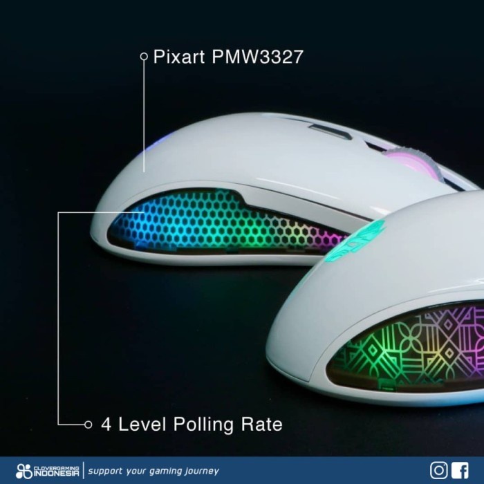 Rexus Arsa RGB - Polygon Batik Gaming Mouse Macro (Putih/item POLYGON)