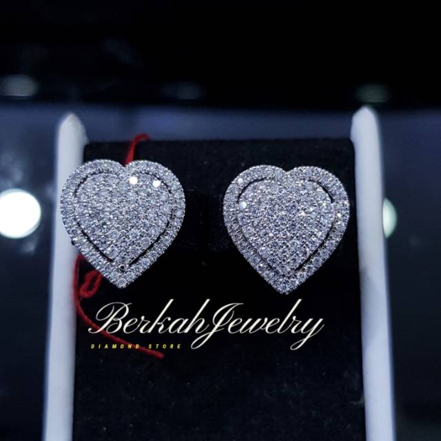 Anting Giwang Emas berlian 0,79 carat eropa asli 100% natural diamond wanita