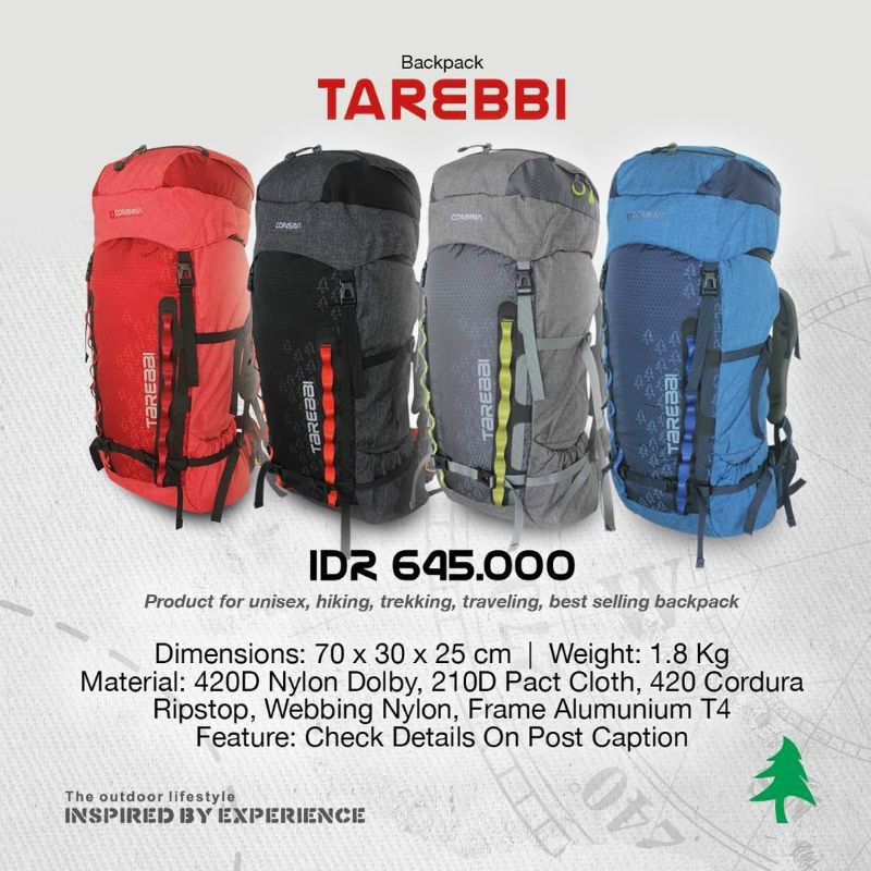 Carrier Consina  Tarebbi 60 l liter tas gunung 60l outdoor 