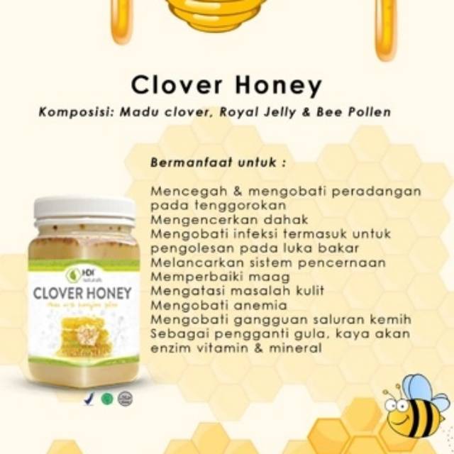 BARANG ASLI CLOVER HONEY HDI 0,5 kg dan 1 KG