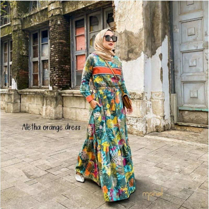 monel aletha orange dress