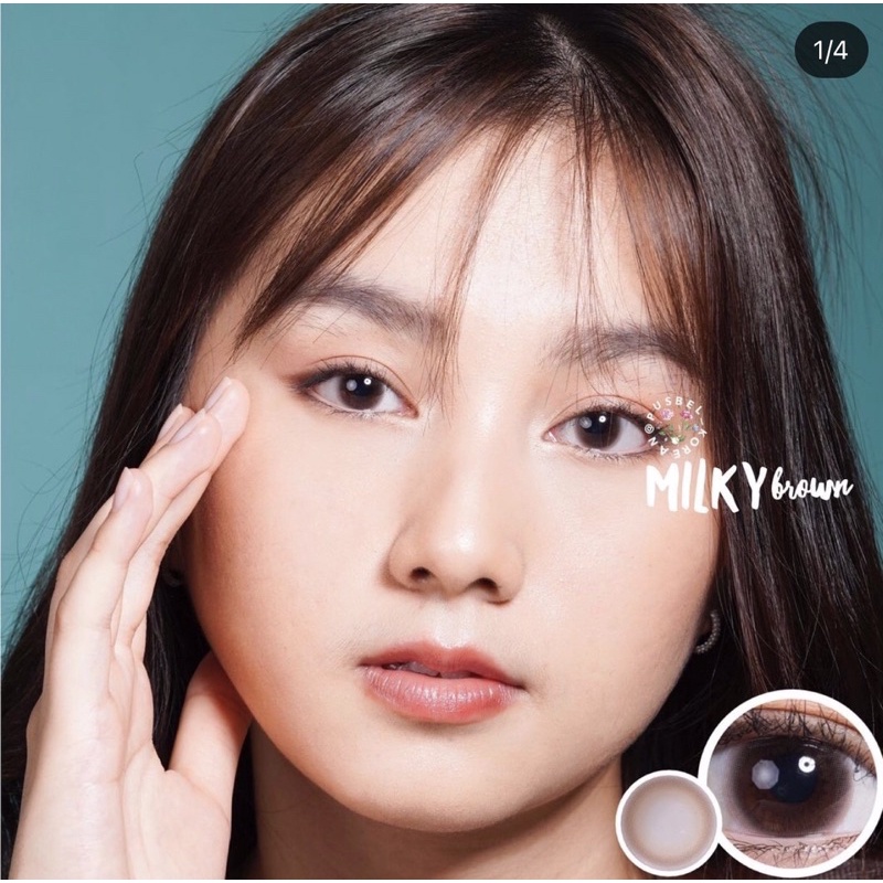 Milky brown gray &amp; black softlens korea natural