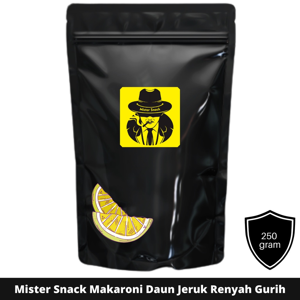 Mister Snack Kerpik &amp; Kerupuk Makaroni Pedas Daun Jeruk Renyah Gurih Premium Standing Pouch Kemasan 500 Gram